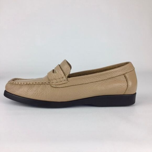 Rockport Tan Camel Pebbled Leather Penny Loafers 7.5 - Picture 6 of 15